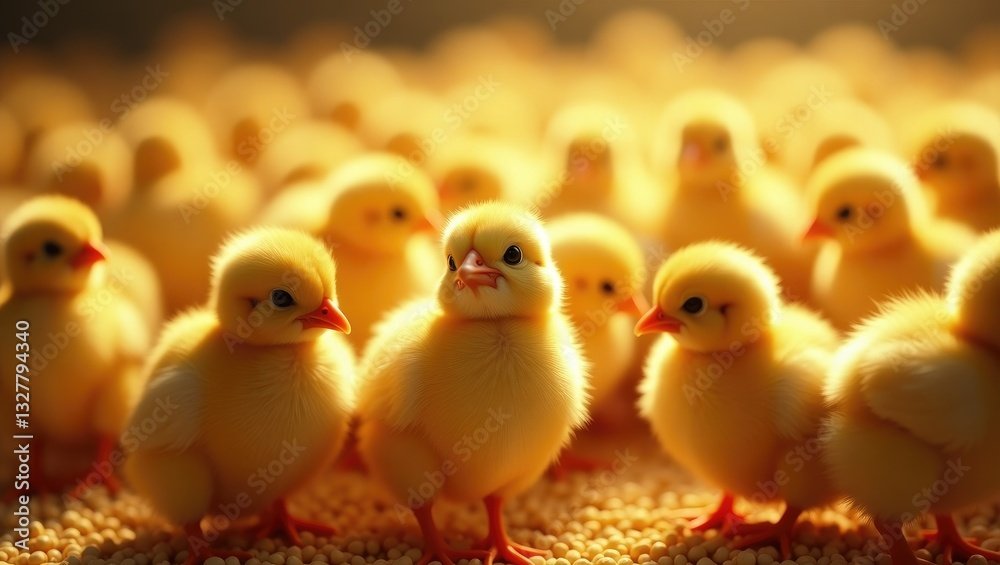 One day old healthy chicks of poultry